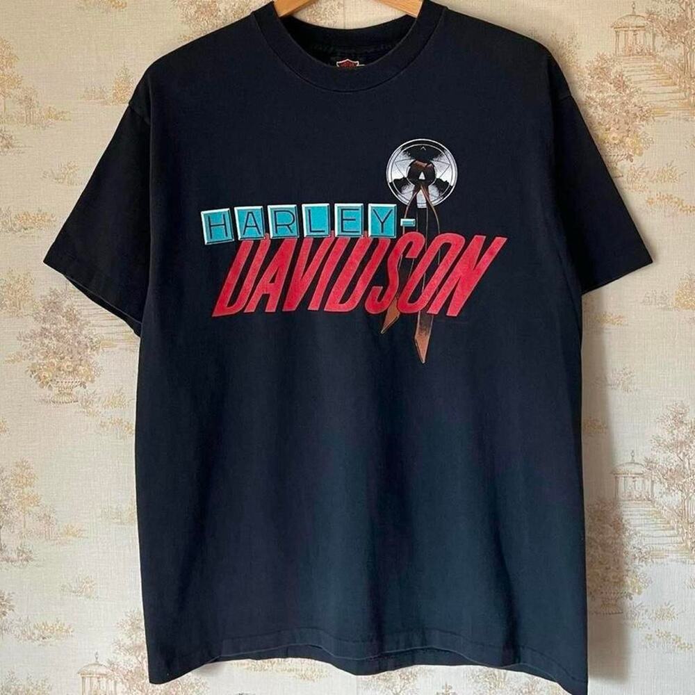 Vintage 90s Harley-Davidson Western Conch Holoubek T-Shirt | Streator IL | M